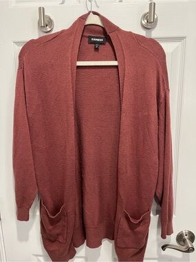 Express Open-Front Cardigan Sweater - Dusty Rose